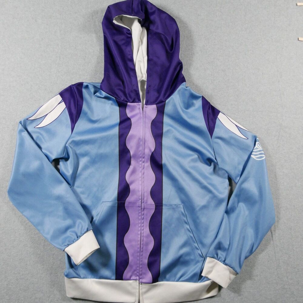Avatar Last Airbender Katara Water Tribe Cosplay Hoodie Jacket Blue Purple M